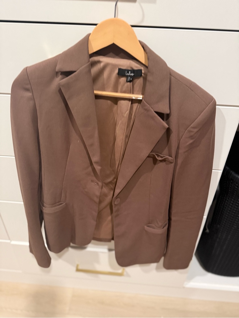 Lulu's Chocolate Brown Single-Button Tailored Blazer